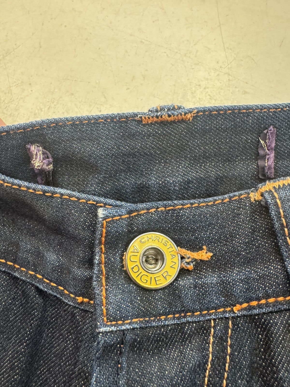 Christian Audigier Audigier Golden Embroidery Denim Short (32) Size US 32 / EU 48 - 3 Thumbnail
