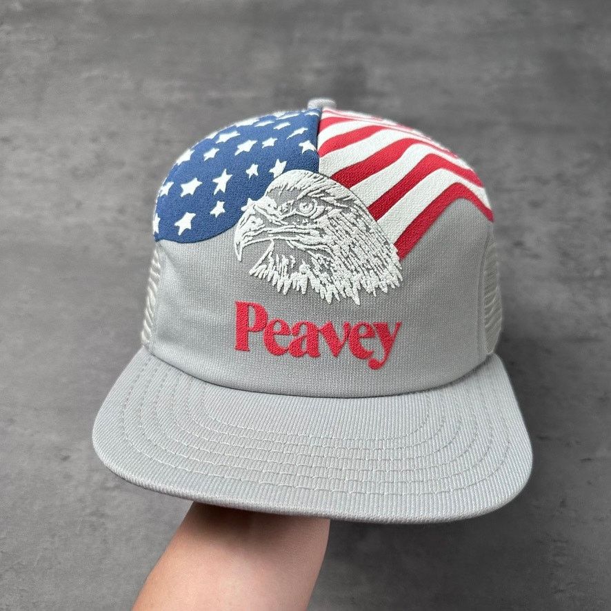 Vintage Vintage Peavey Industries Canada Eagle Flag Trucker Hat Size ONE SIZE - 1 Thumbnail