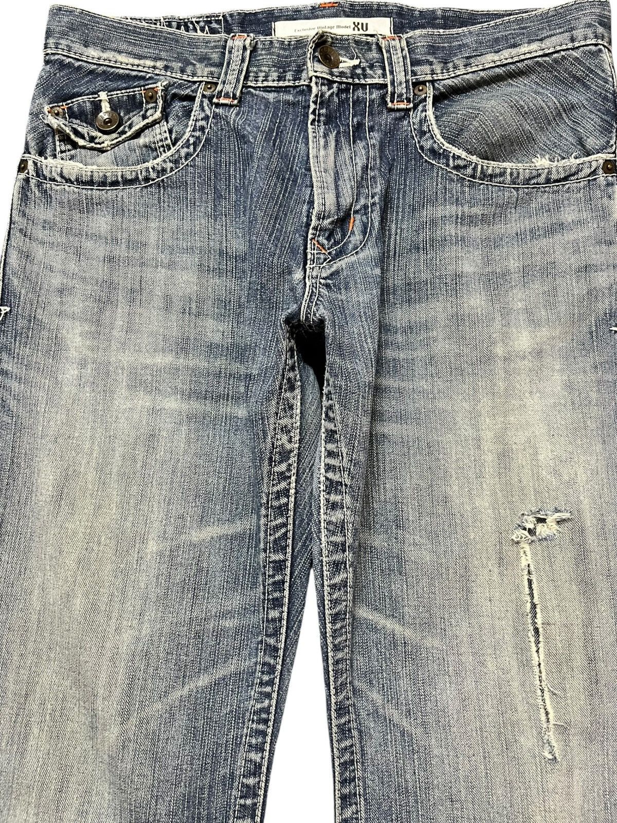 Edwin Vintage Edwin Exclusive Vintage Faded Flare Distressed Denim Size US 33 - 2 Thumbnail