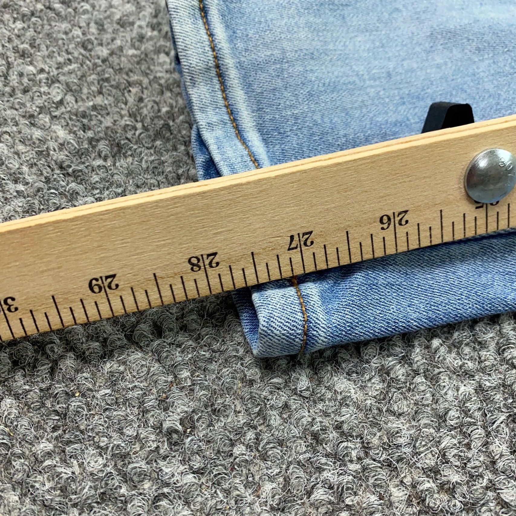 Vintage Oat New York Jeans Womens Size 32 Blue Mid Rise Skinny Stretch Faded Light Wash Size 35" - 4 Thumbnail