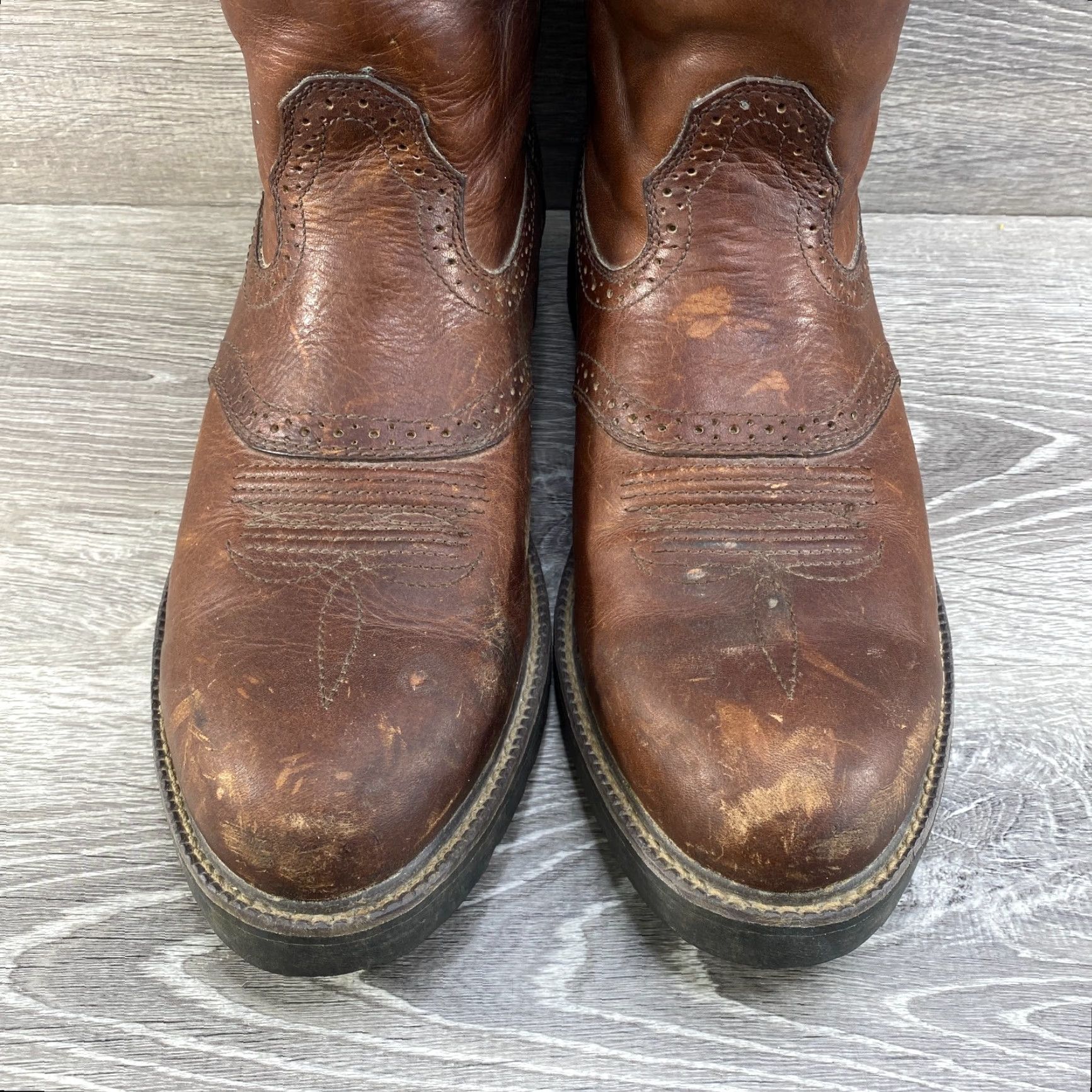 Twisted X Twisted X Mens 10 D Brown Leather Cowboy Boots Round Toe Western Work Boots Shirt Size US 10 / EU 43 - 4 Thumbnail