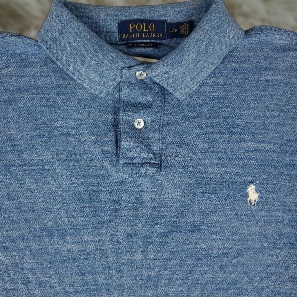 Ralph Lauren Ralph Lauren Polo Shirt Mens Large Blue Custom Fit Pony Casual Short Sleeve Shirt Size US L / EU 52-54 / 3 - 1 Thumbnail