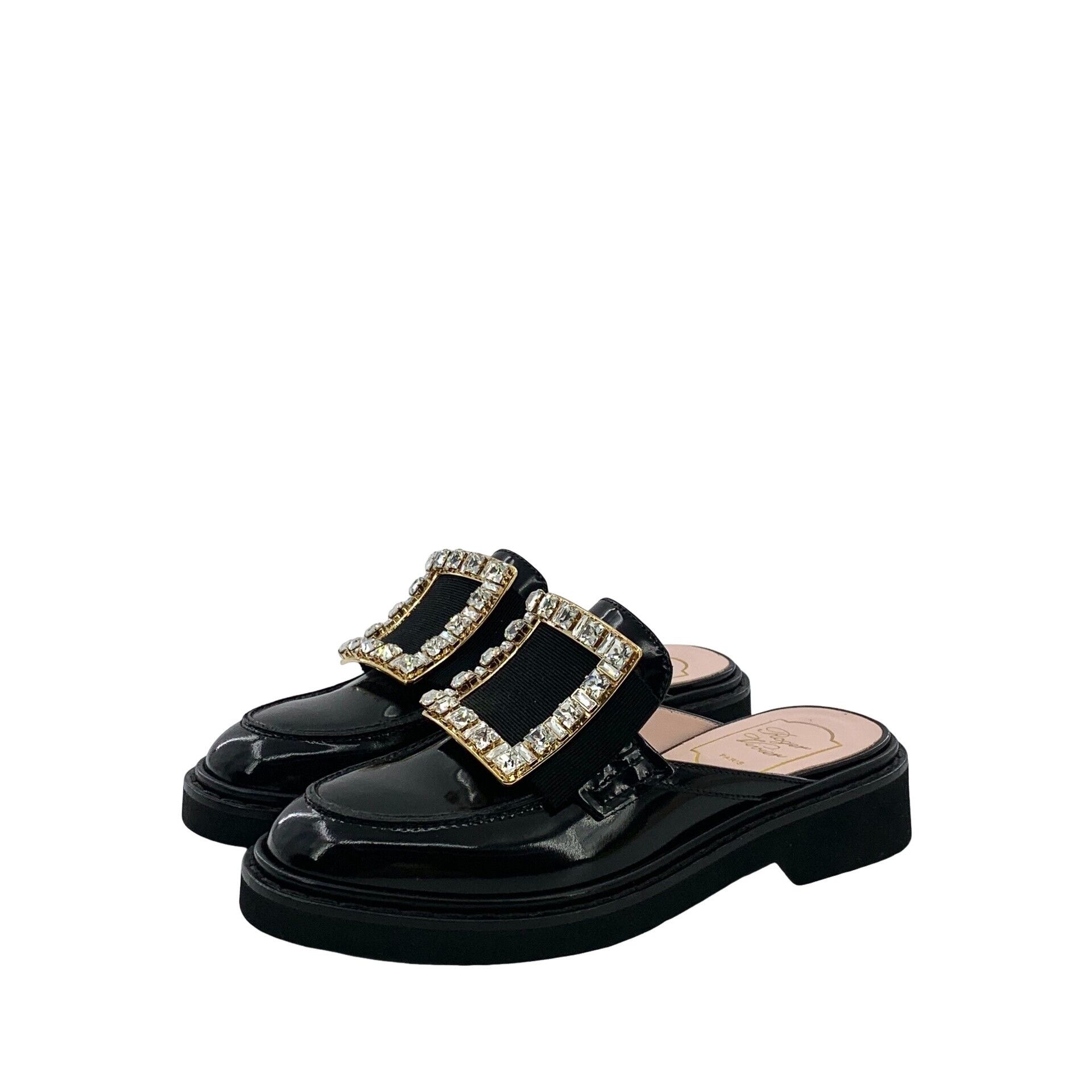 Roger Vivier Roger Vivier Rhinestone Buckle Patent Leather Mules 35 Size US 5 / IT 35 - 1 Thumbnail