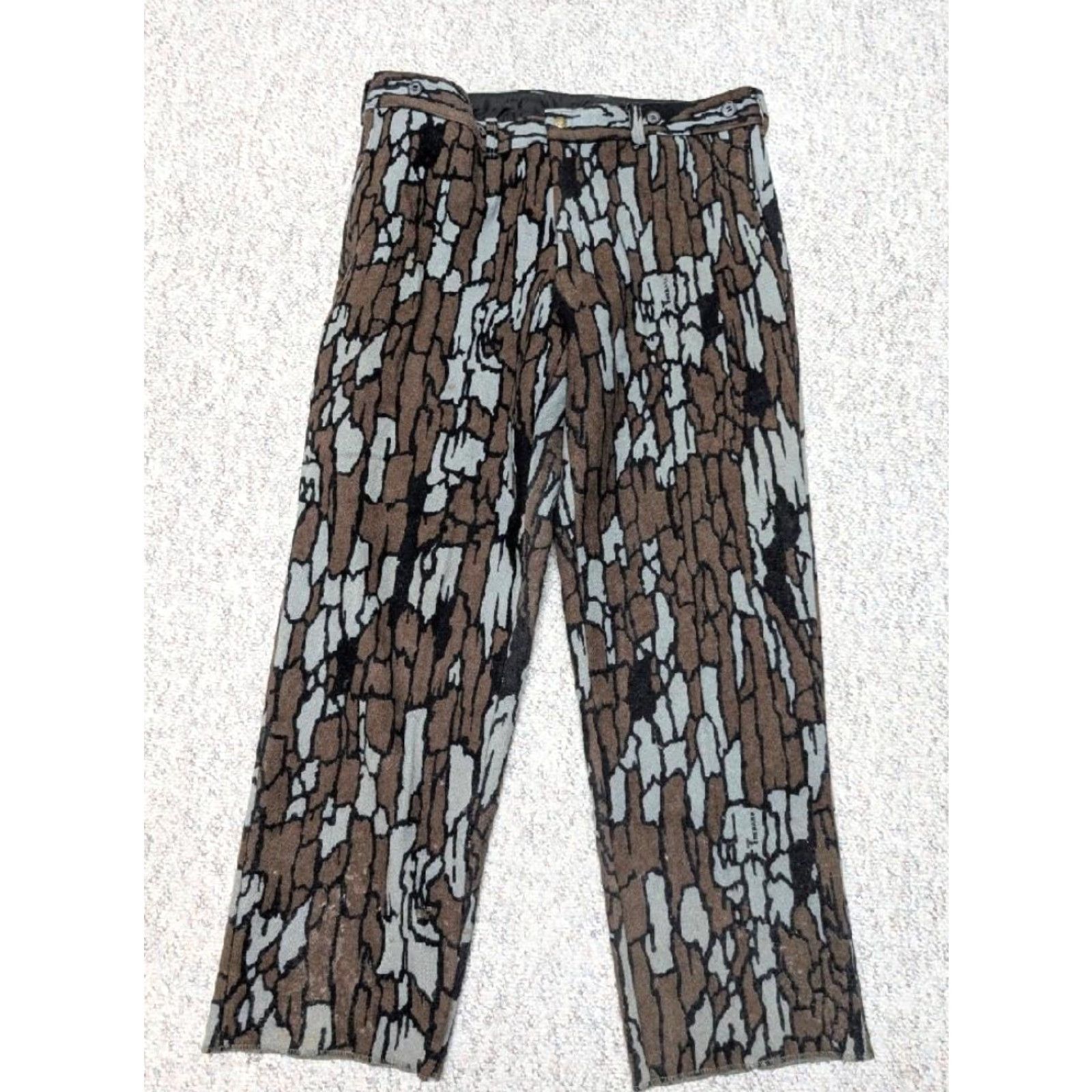 VINTAGE Cabela's pants Wool treebark Camouflage 40x32 USA made Hunting Mens