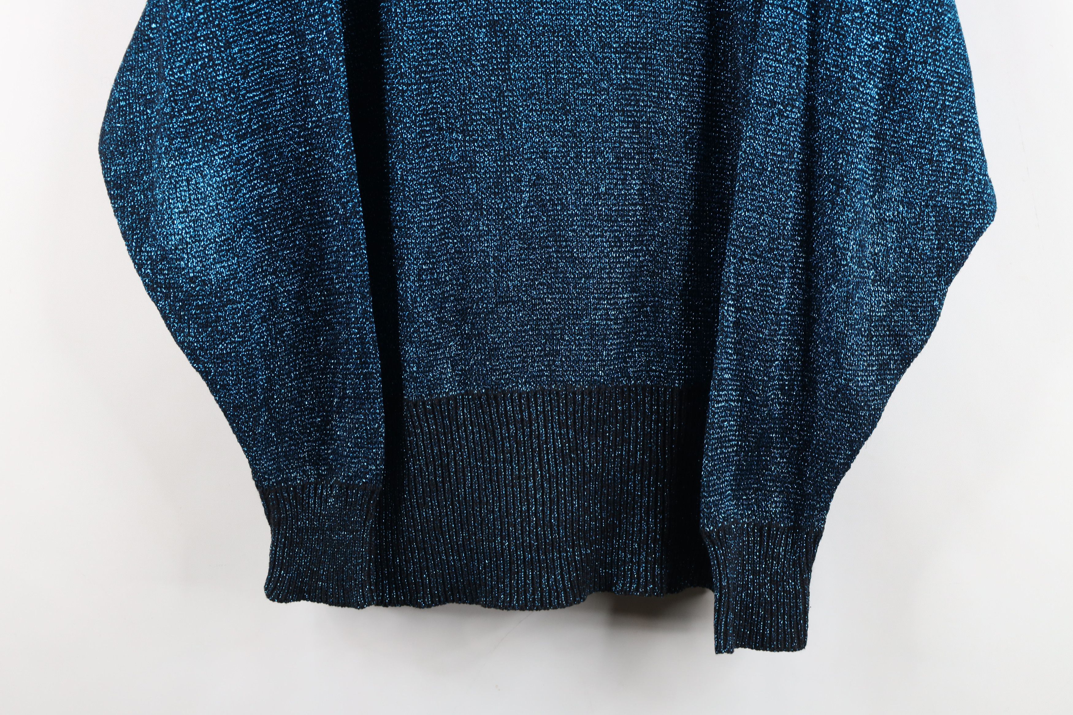 Pierre Cardin Vintage 80s 90s Pierre Cardin Metallic Knit Sweater Blue USA Size S / US 4 / IT 40 - 3 Thumbnail