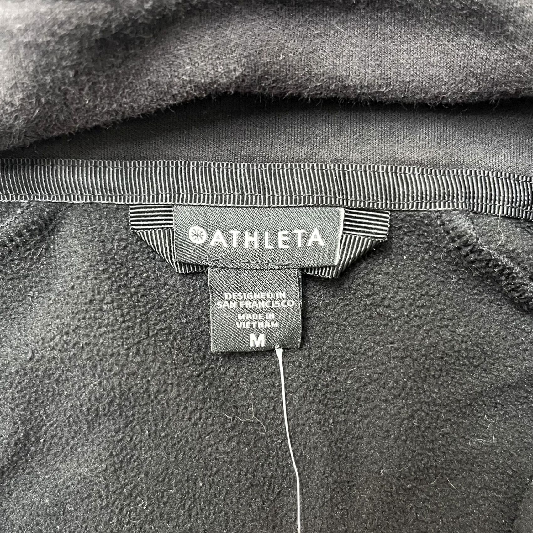 Athleta Athleta Hoodie Womens M Black Fleece Full Zip Solid Raglan Jacket Pockets Size M / US 6-8 / IT 42-44 - 5 Thumbnail