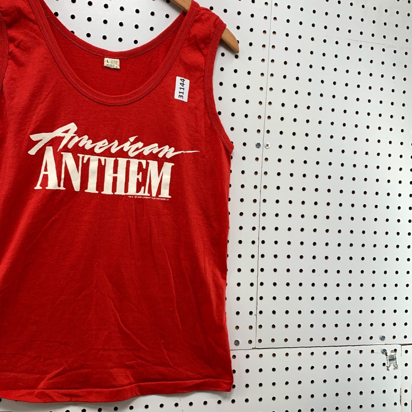 Vintage VINTAGE American Anthem Movie Promo Tank Shirt Red Mens S Small 80s Film Theme Crew Neck Cotton T-Shirt Men Size US S / EU 44-46 / 1 - 4 Thumbnail
