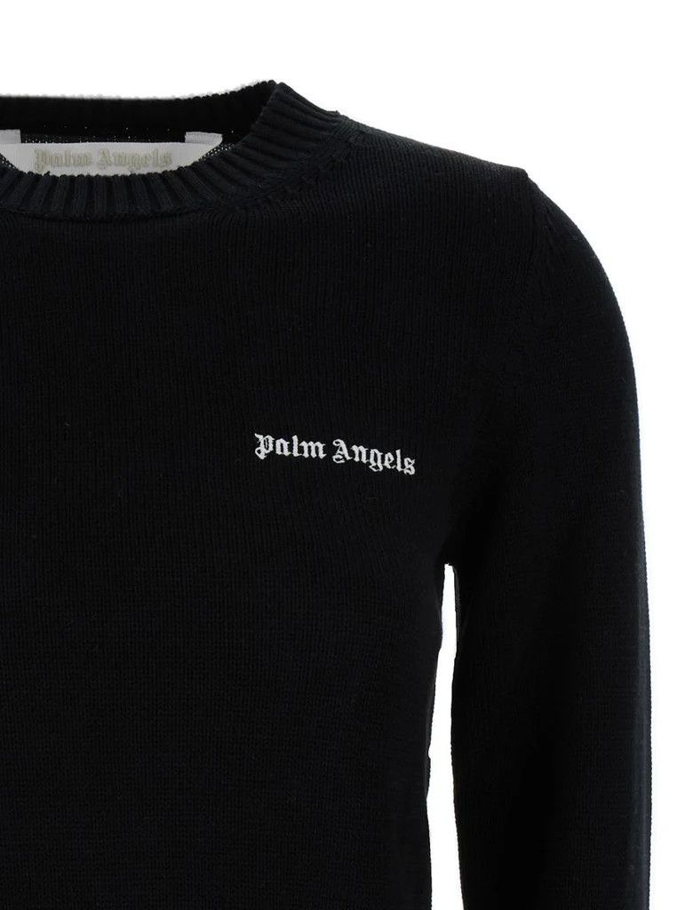 Palm Angels o1s22i1n0824 Embroidery Cropped Sweater in Black Size M / US 6-8 / IT 42-44 - 3 Thumbnail