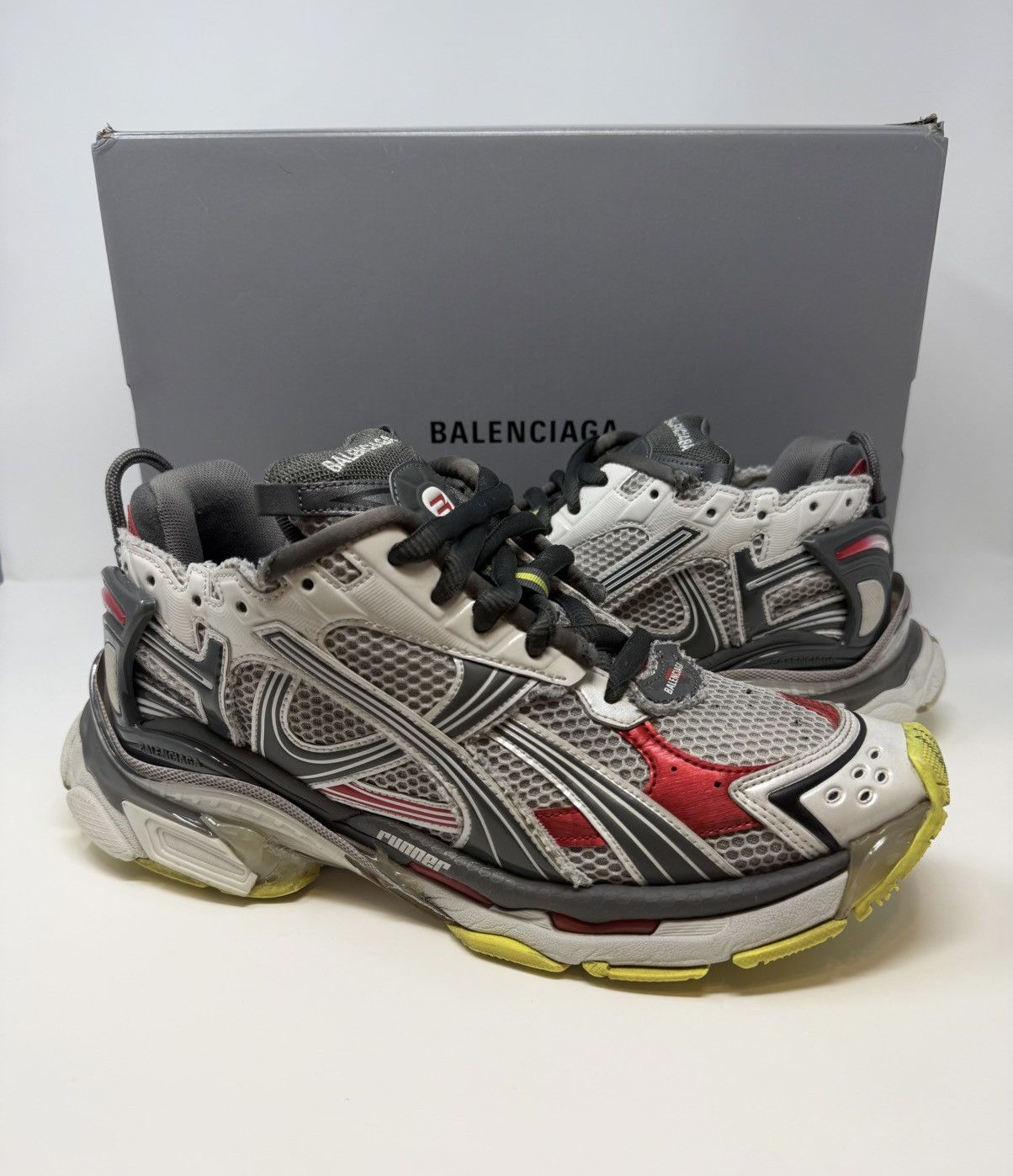 Balenciaga Balenciaga Runner Sneaker Red/Yellow Size US 11 / EU 44 - 1 Thumbnail