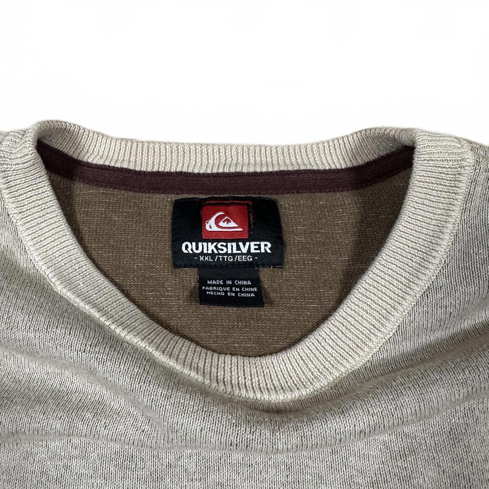 Quiksilver Quiksilver Men Crew Neck Sweater XXL Beige Embroidered logo Size US XXL / EU 58 / 5 - 4 Thumbnail
