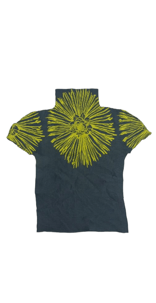image of Issey Miyake Pleats Please Me Issey Miyake Pleated Cut in Gray Yellow, Women's (Size Small)