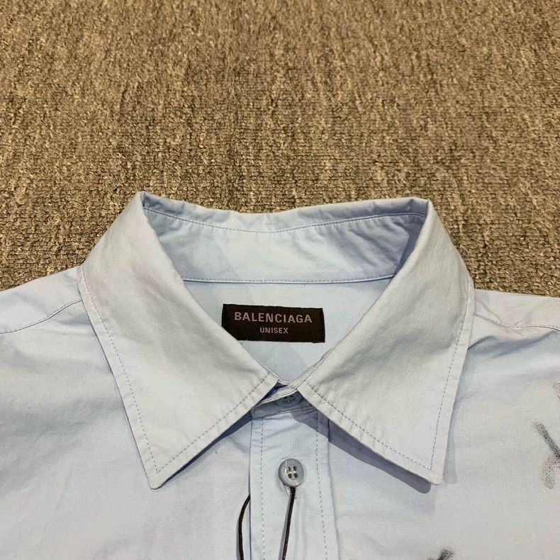 Balenciaga balenciaga ss23 blue graffiti shirt Size US M / EU 48-50 / 2 - 6 Thumbnail
