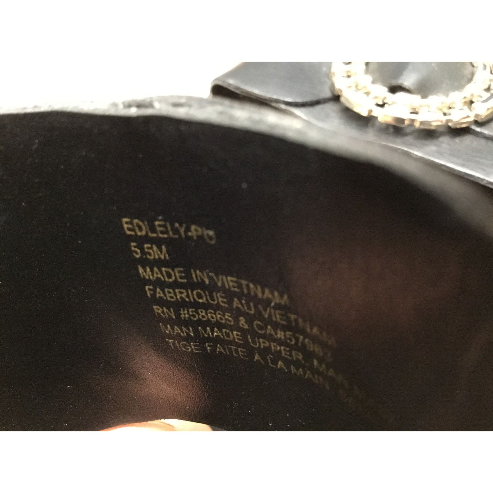Other Open Edit Lely Slide Sandal Womens 5.5 Black Leather Flat Size US 5.5 / IT 35.5 - 6 Thumbnail