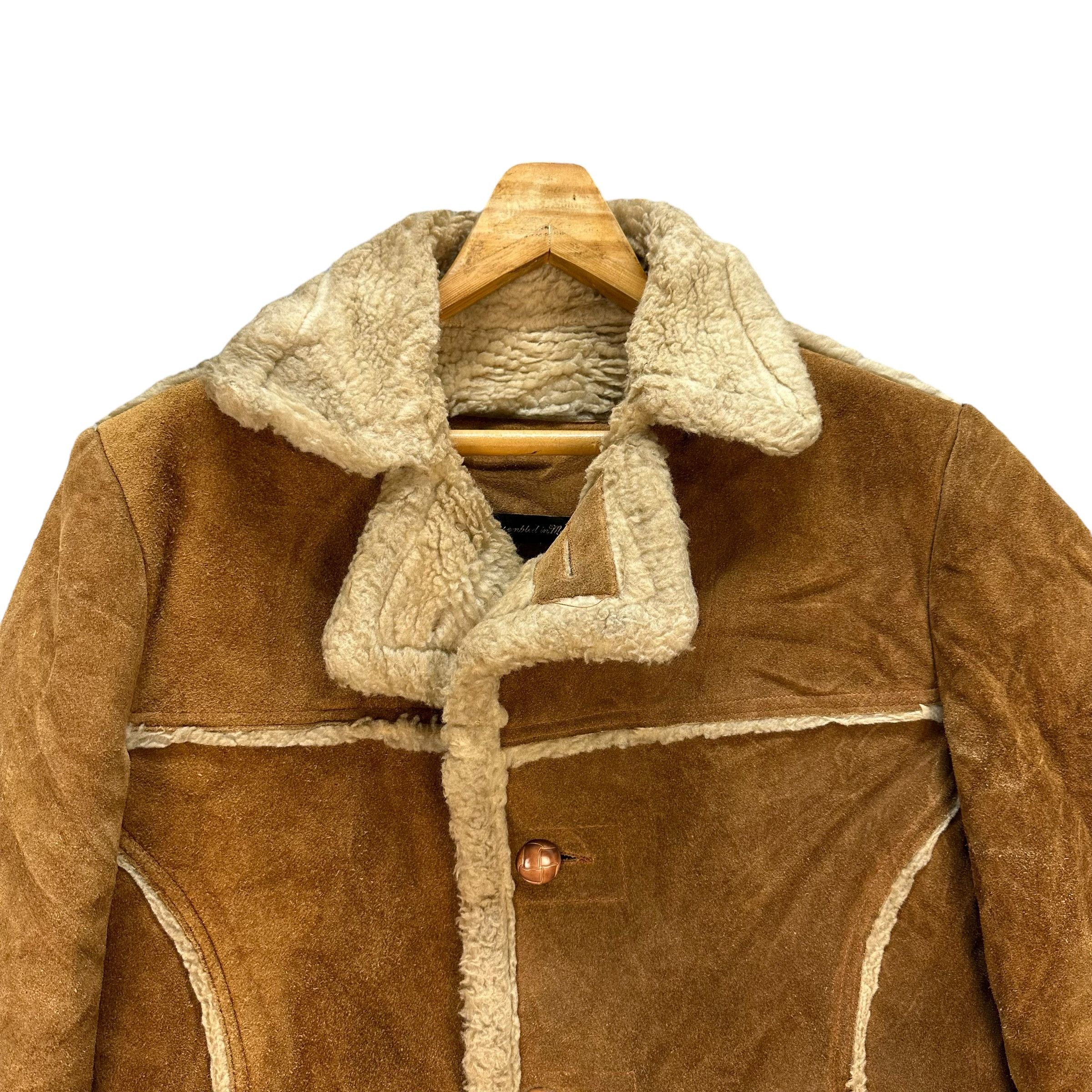 Vintage Vintage GENUINE SPLIT COWHIDE Sherpa Jacket #A77-1873 Size US M / EU 48-50 / 2 - 2 Thumbnail