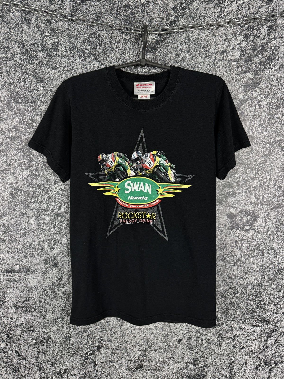 Honda Swan Honda British Superbike Team Racing Moto Tee Rockstar Size US S / EU 44-46 / 1 - 2 Thumbnail