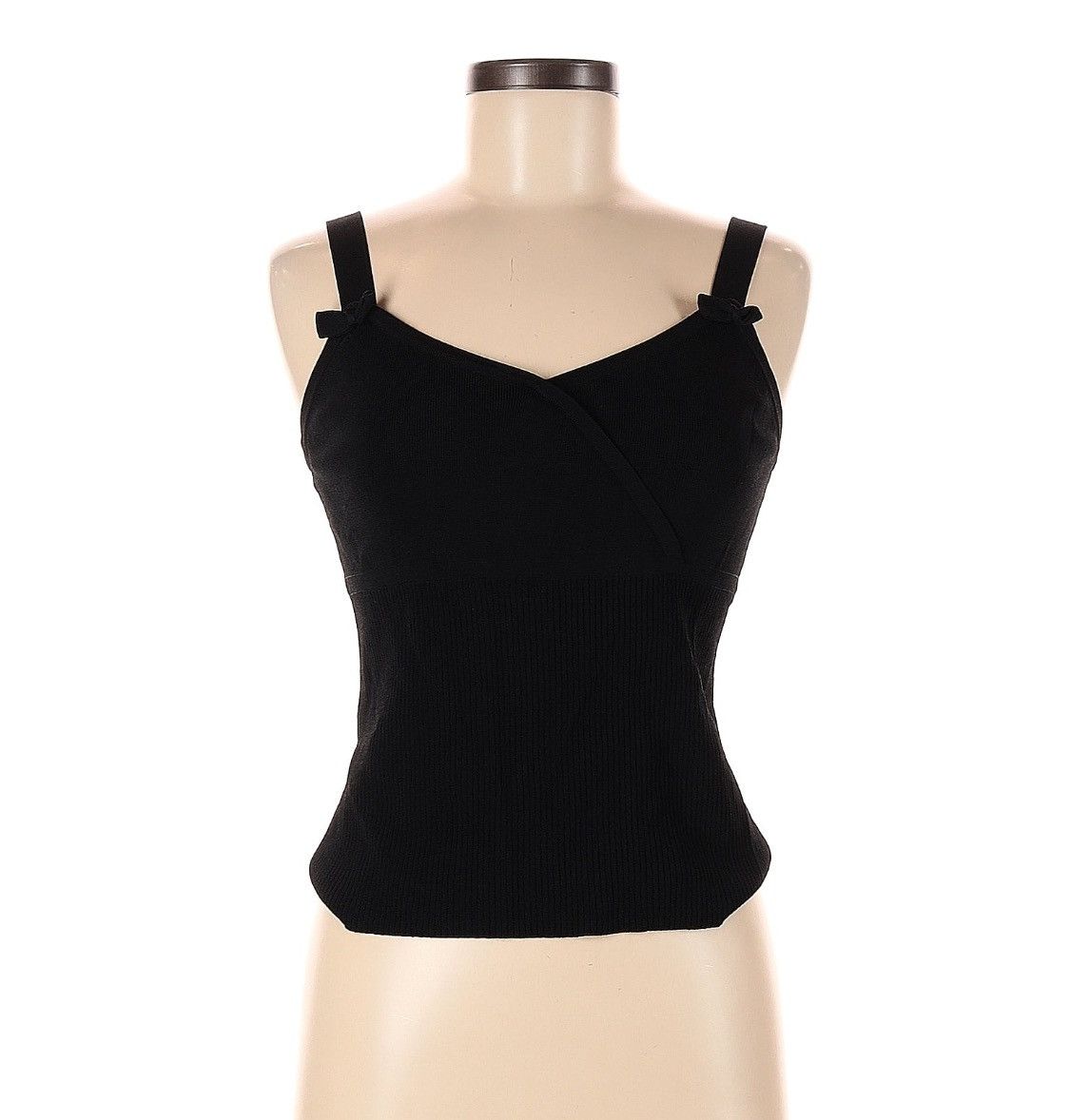 Vintage Black Bow Knit Camisole Tank Top Size M / US 6-8 / IT 42-44 - 1 Thumbnail