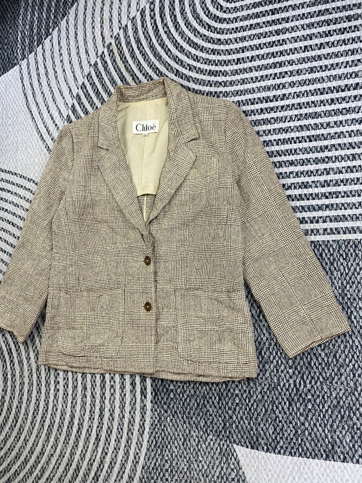 Chloe Vintage Chloe Double Button Plaid Blazer Size S / US 4 / IT 40 - 4 Thumbnail