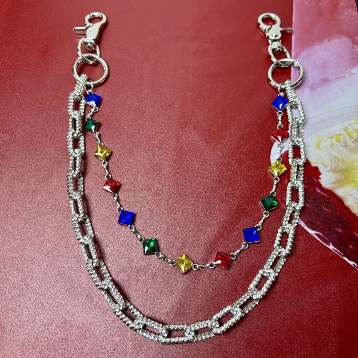 Other Double Layer Colourful RhinestoneCuban Chain Wallet Pant Size ONE SIZE - 2 Thumbnail