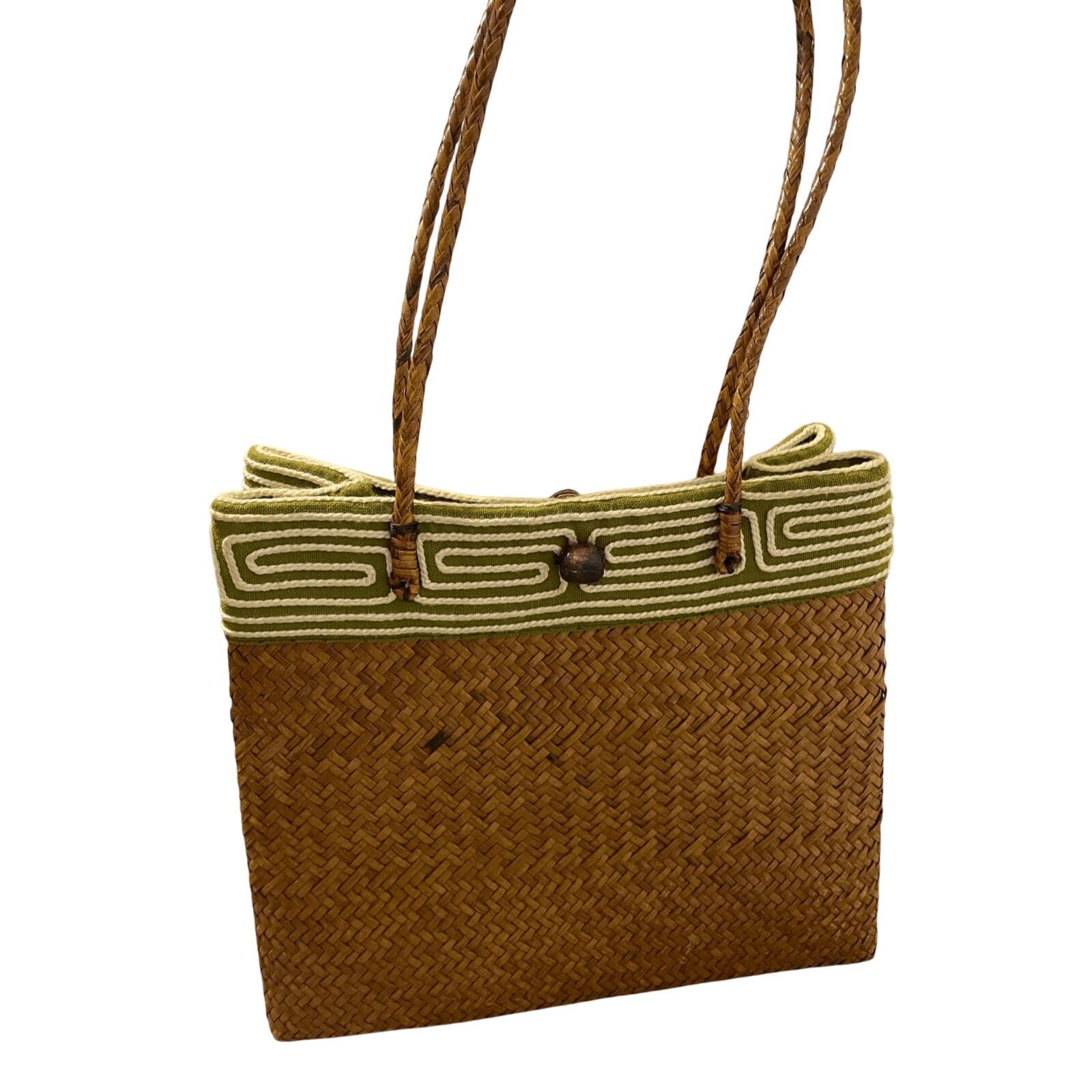 Other Woven Straw Women's Small Floral Earthly Bohemian Tote Size ONE SIZE - 5 Thumbnail