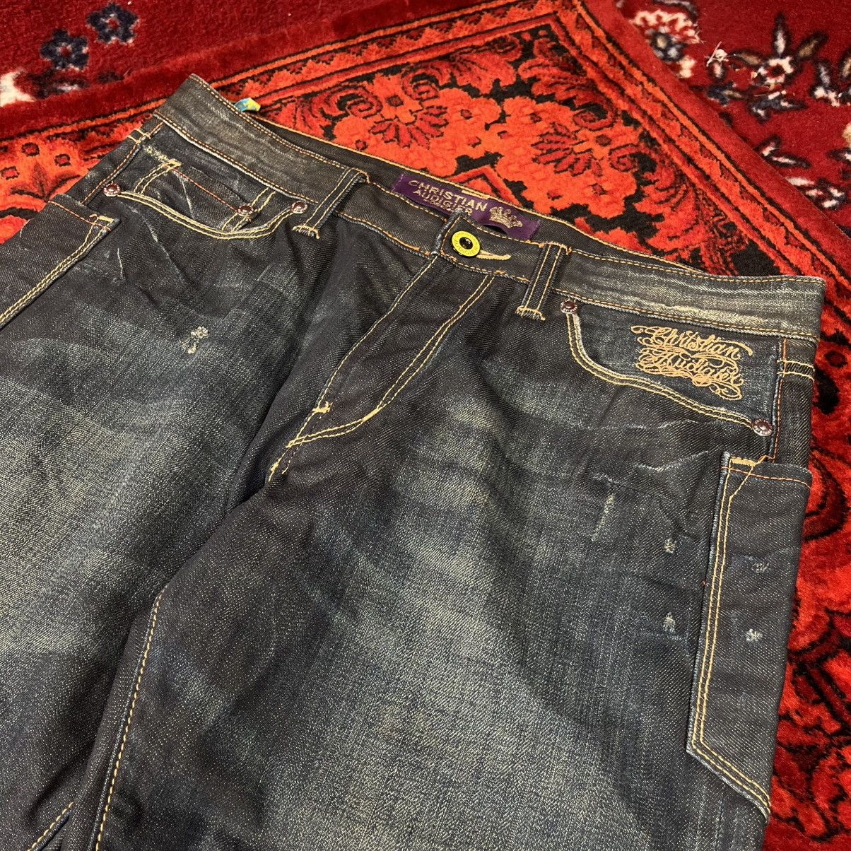 Christian Audigier Christian Audigier Jeans Skull Graphic Big Back Print Wide Size US 32 / EU 48 - 4 Thumbnail