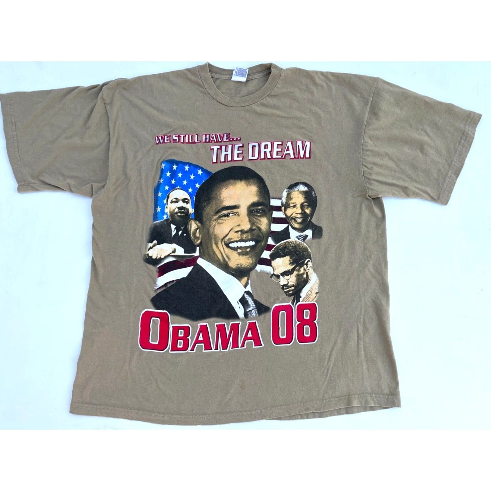 Vintage VINTAGE Men's Obama We Still Have The Dream T-Shirt 3XL Beige Cotton USA 2008 Mens Size US XXL / EU 58 / 5 - 2 Thumbnail