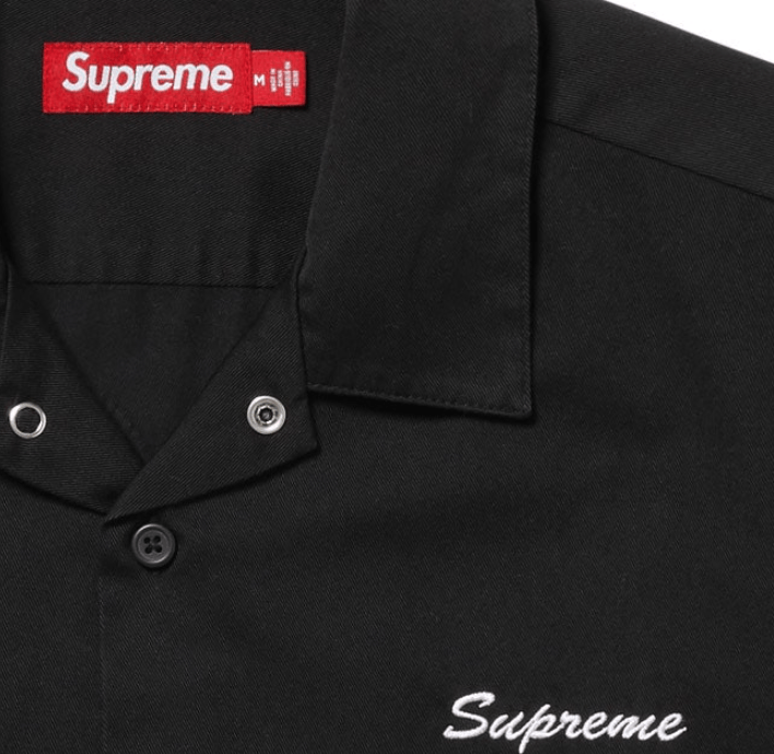 トップス Supreme rhinestone work shirt Supreme Rhinestone Pin Up S/S Work Shirt Black XL