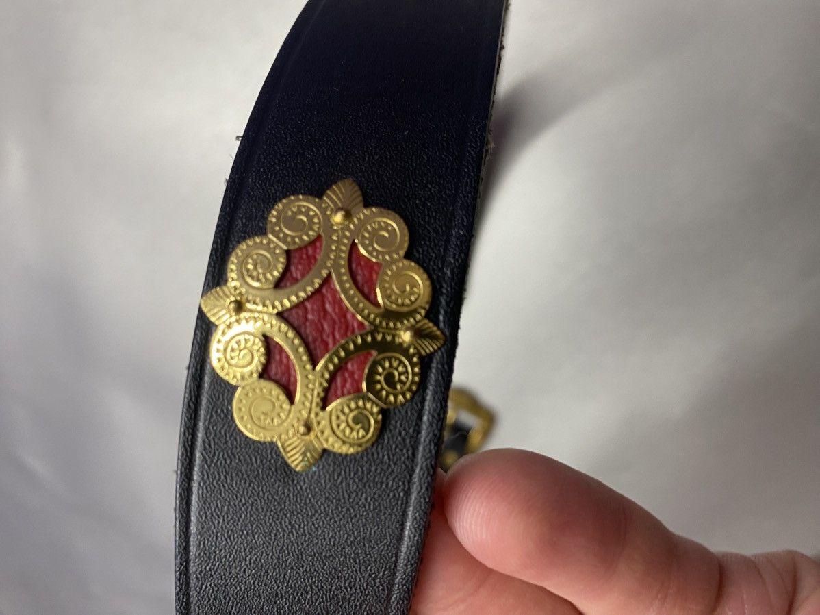 Etro × Vintage Unisex ETRO LEDER GURTEL Gold Kuh Sonne Rar Size ONE SIZE - 15 Thumbnail