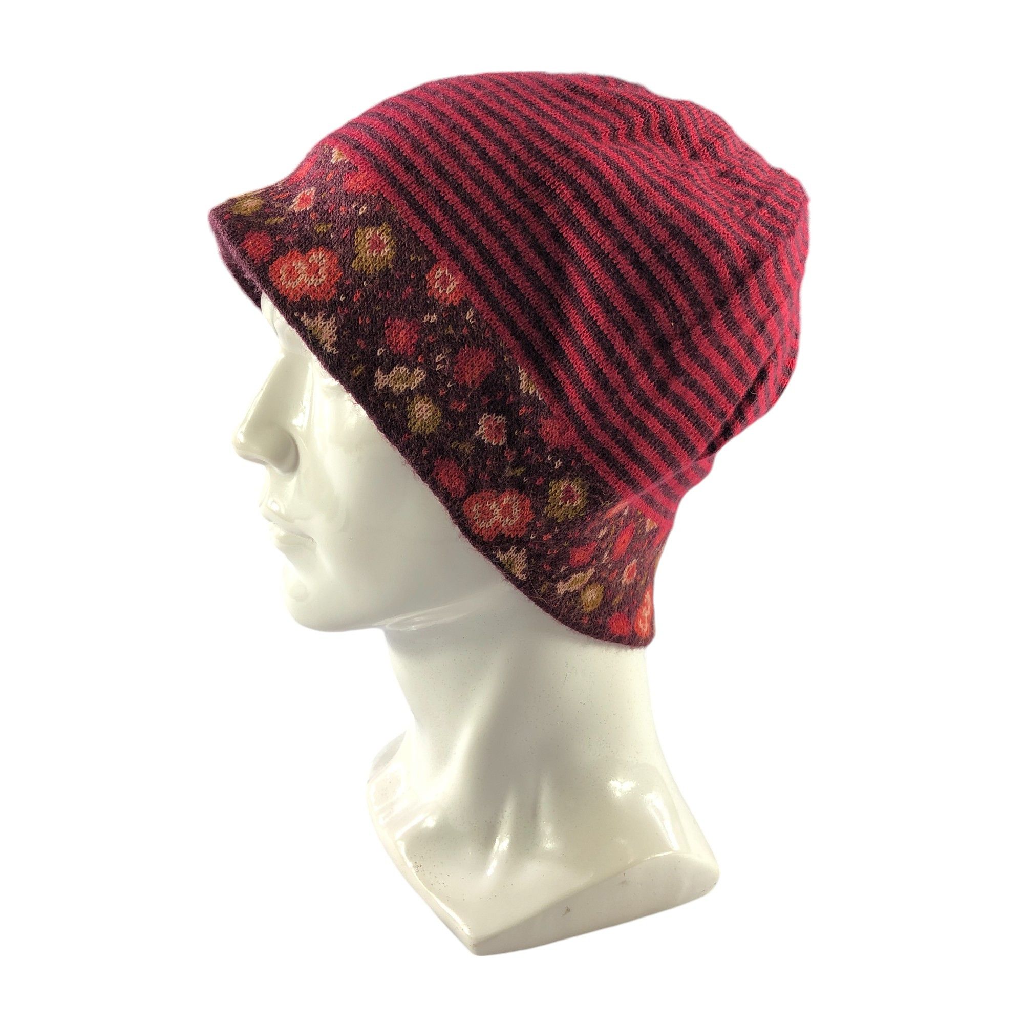 Anna Sui Floral Wool Beanie Snowcap Snow Hat B1069