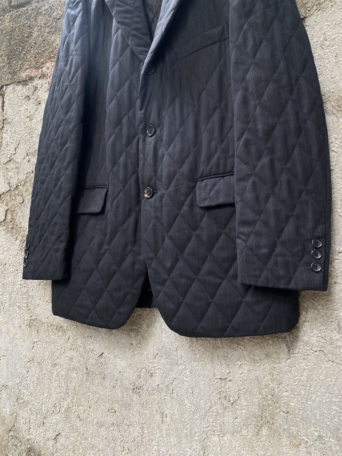 Comme des Garcons Homme Deux Diamond Quilt Wool Jacket Size US L / EU 52-54 / 3 - 3 Thumbnail