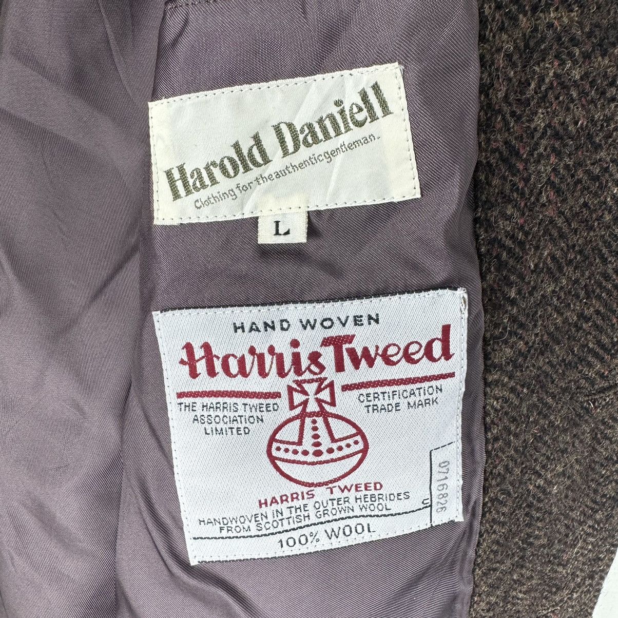 Harris Tweed 🌟HARRIS TWEED X HAROLD DANIELL HAND WOVEN COAT Size US L / EU 52-54 / 3 - 9 Thumbnail
