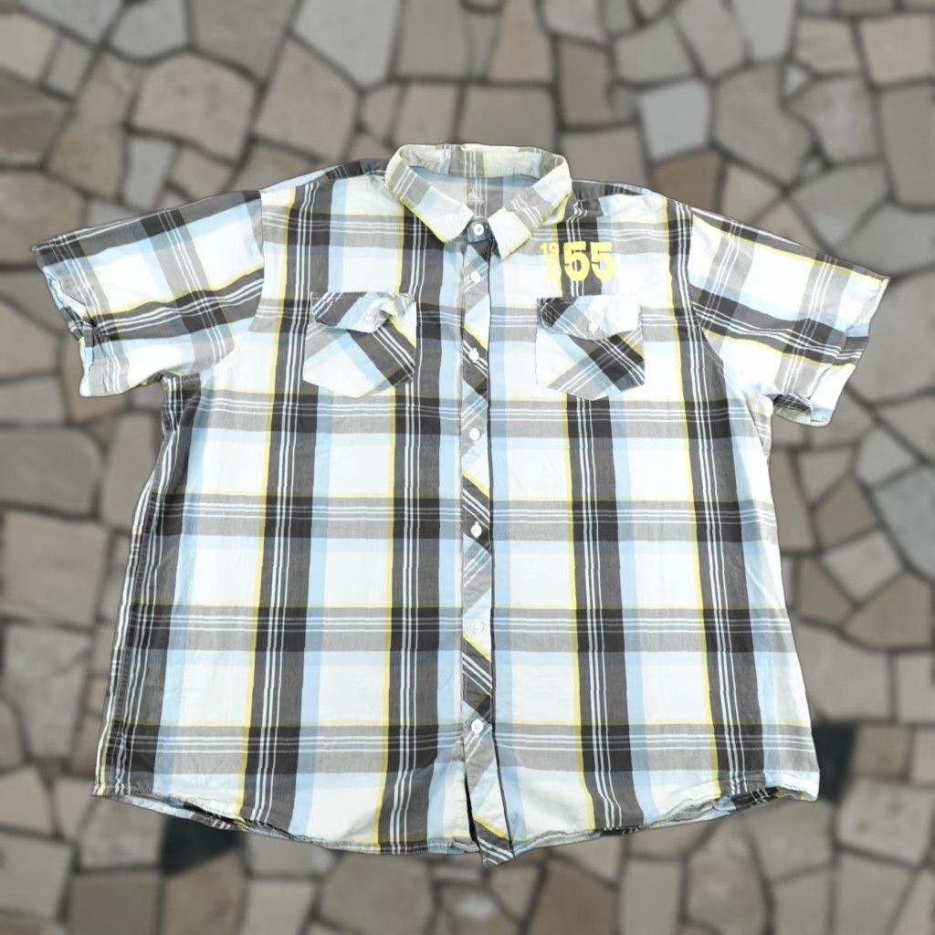 Disney VINTAGE Disney Shirt Mens 2XL Gray Blue Plaid Mickey Mouse Button-Up 1955 Disneyland Mens Size US XXL / EU 58 / 5 - 1 Thumbnail
