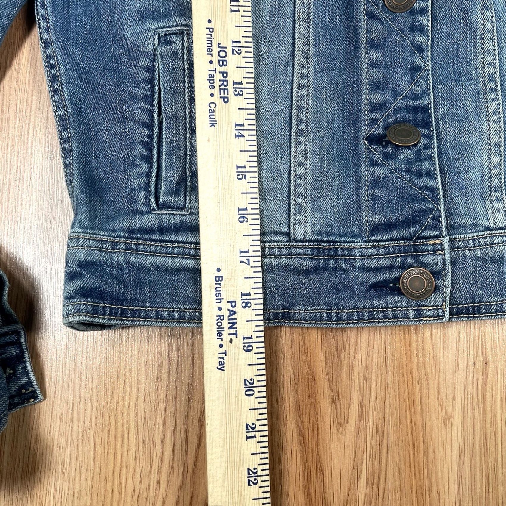American Eagle Outfitters VINTAGE American Eagle Outfitters Jeans Jacket Womens M Medium Stretch Blue Denim Button Pockets Size 32" / US 10 / IT 46 - 4 Thumbnail