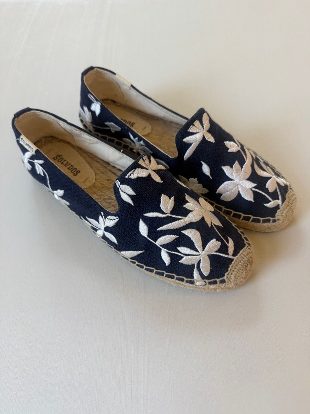 Soludos Embroidered Espadrille In Navy Blue Women Size 8.5, Women's — image 2 of 6