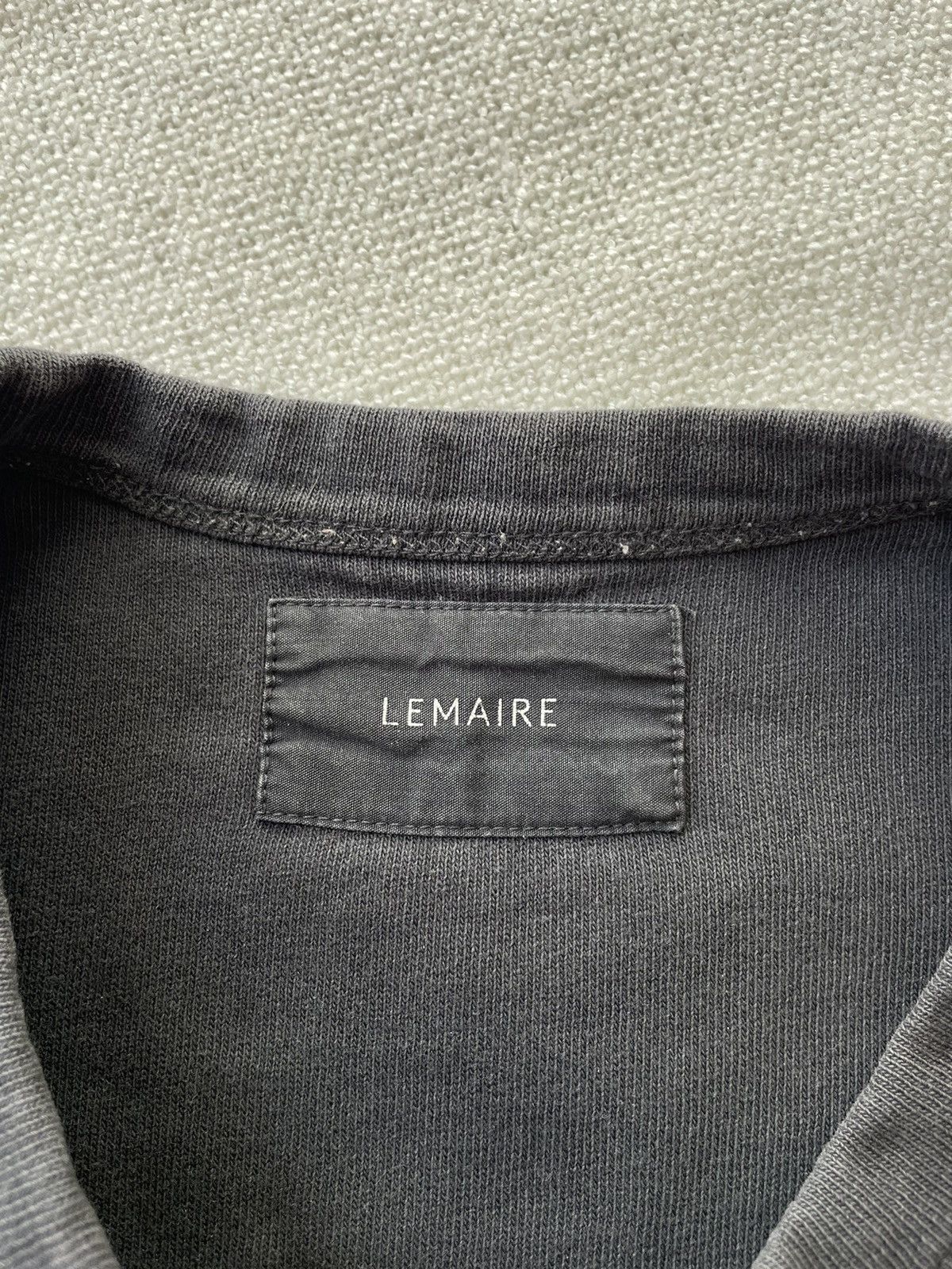 Christophe Lemaire × Lemaire Lemaire Dark Grey Black Heavy Cotton T-shirt Oversize S Size US S / EU 44-46 / 1 - 5 Thumbnail
