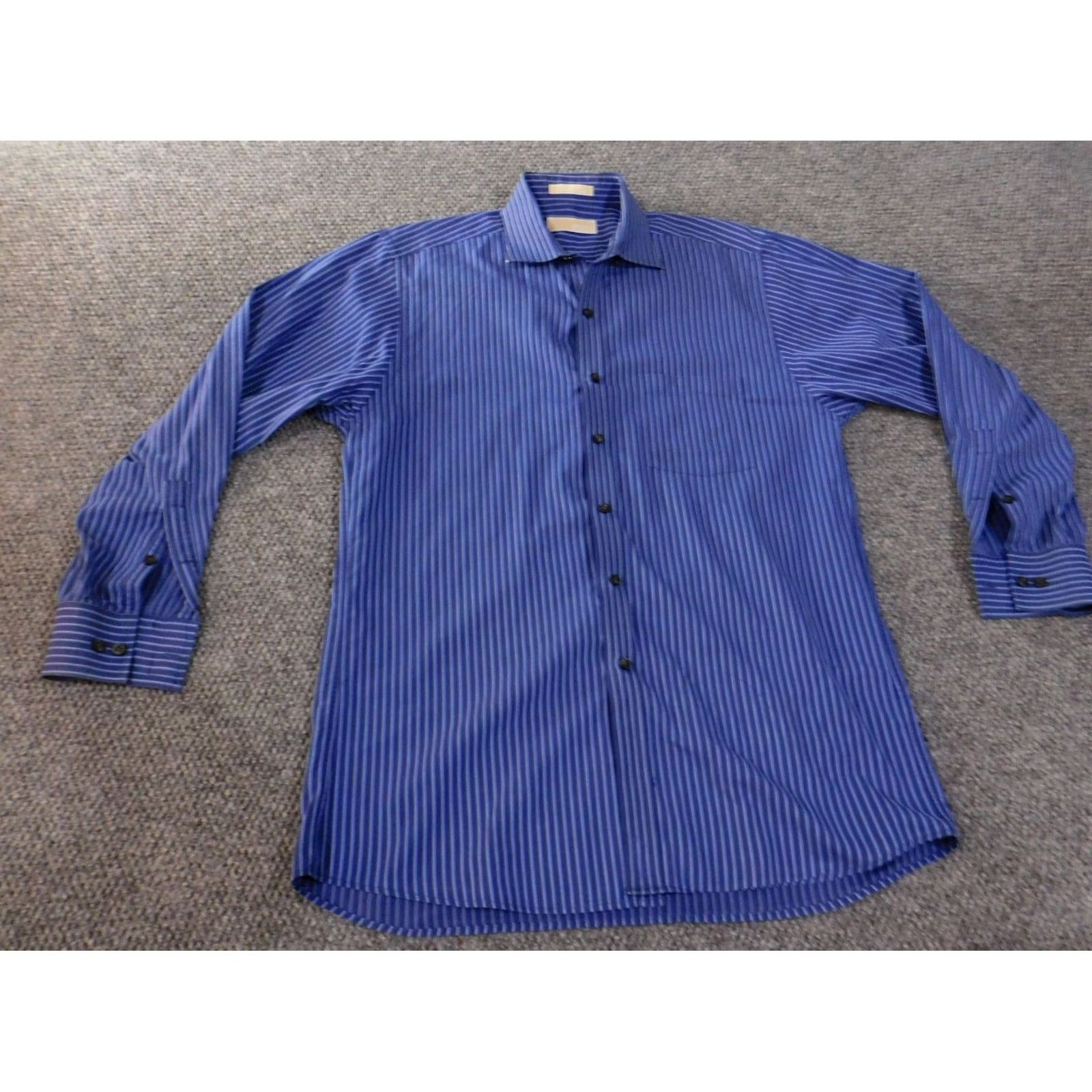 Michael Kors Michael Kors Shirt Men 15.5 Blue Striped Button Down Casual Regular Fit Size US L / EU 52-54 / 3 - 4 Thumbnail