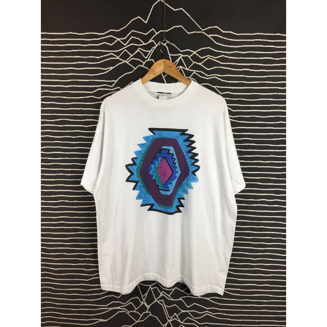 Vintage Vtg 90s C.M. Shapes Memphis Style Abstract Graphic Tee Size US XL / EU 56 / 4 - 2 Thumbnail