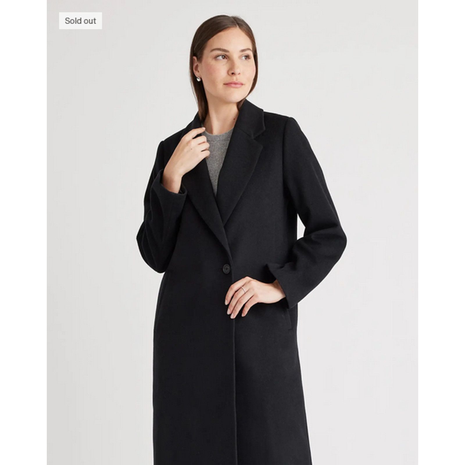 Quince Quince Italian Wool Single Breasted Coat Black Small NWT Size S / US 4 / IT 40 - 1 Thumbnail