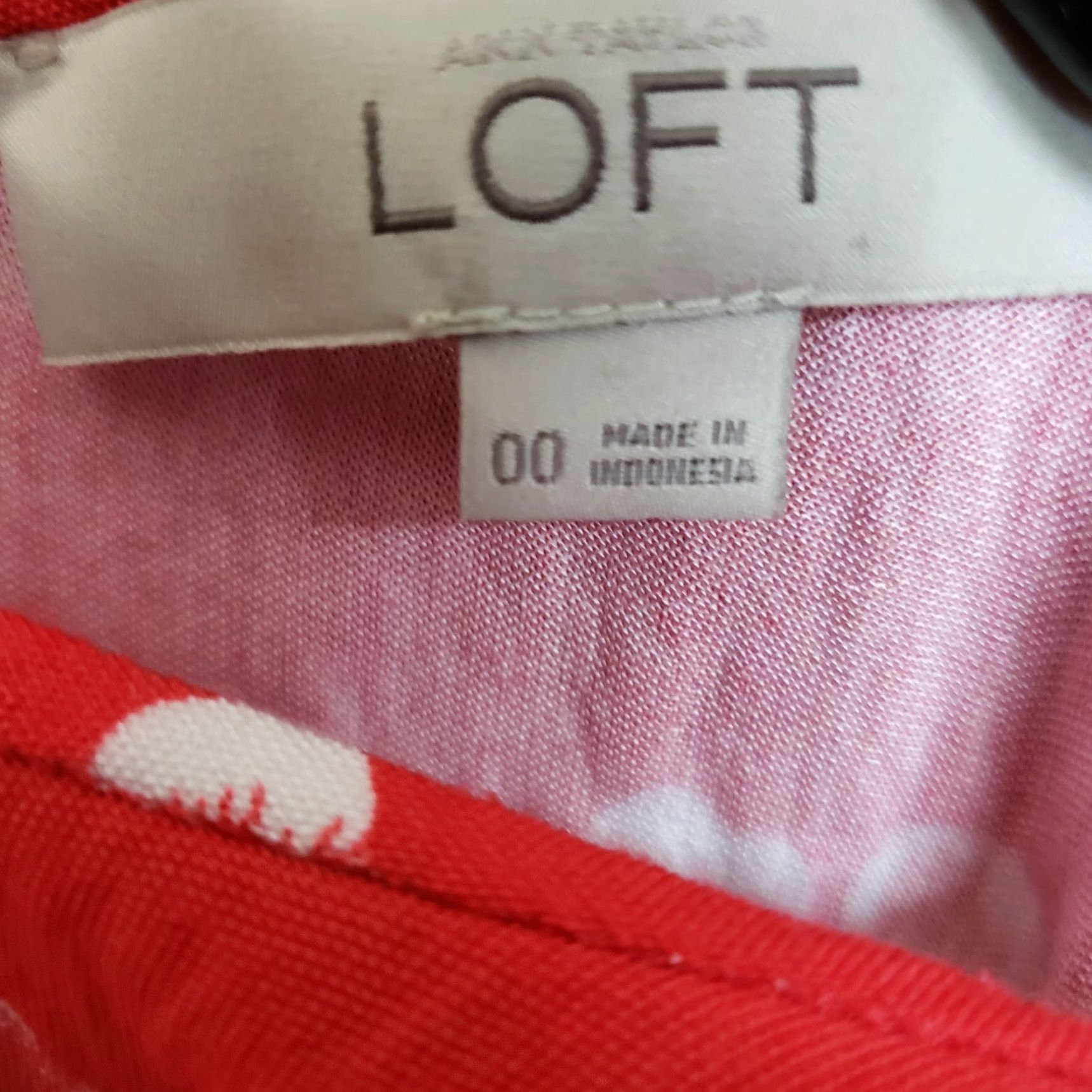 Loft VINTAGE? No — Ann Taylor LOFT Womens Dress 00 Red Floral Cold Shoulder Short Sleeve Dress Size 24" / US 00 / IT 34 - 6 Thumbnail
