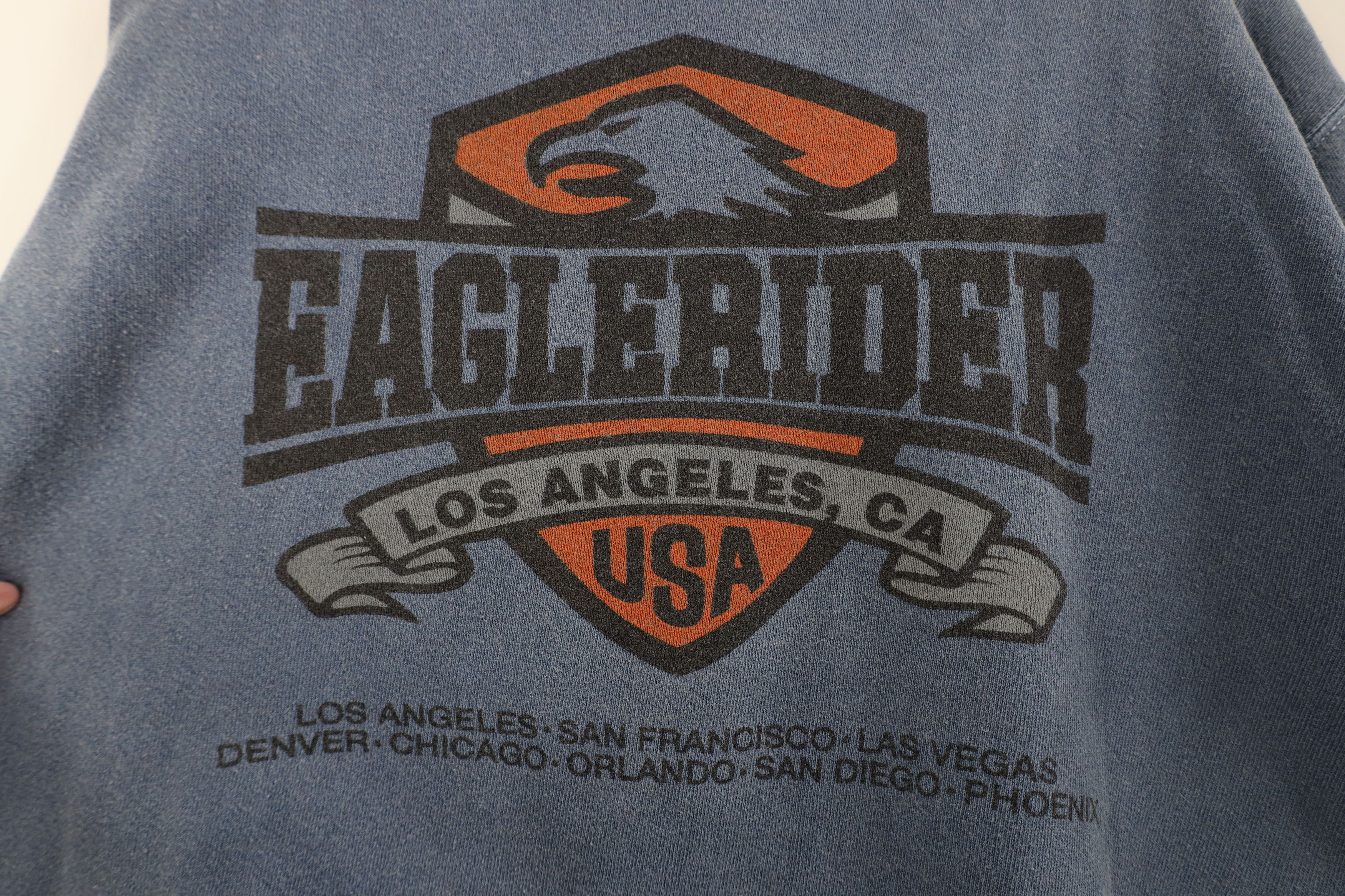 Vintage Vintage 90s Stonewash EagleRider Motorcycle Sweatshirt Size US M / EU 48-50 / 2 - 11 Thumbnail