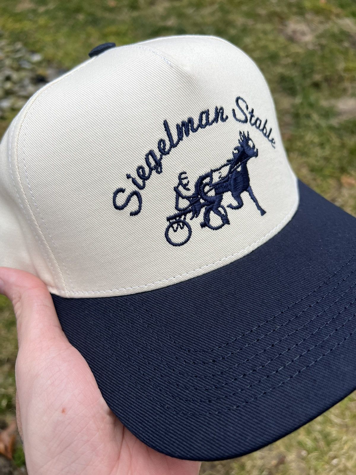 Siegelman Stable Cream Blue Snapback Hat