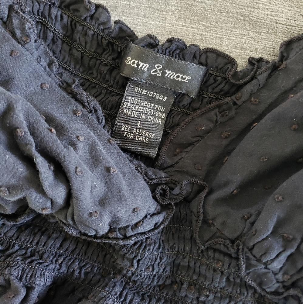 Designer Black Detailed S&M Flowy Midi Size L / US 10 / IT 46 - 3 Thumbnail