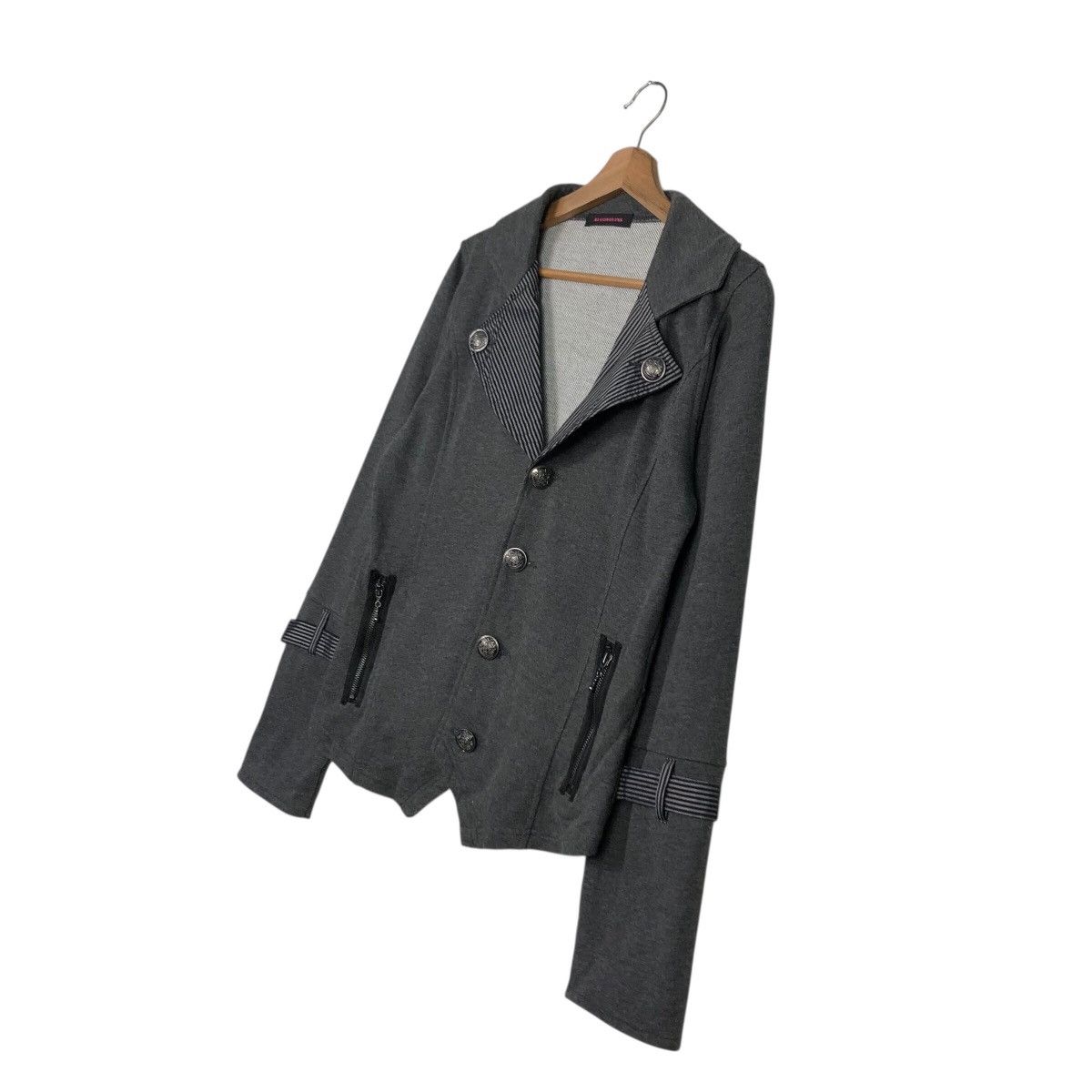 Hysteric Glamour 📌Cropped Biker Jacket Double Collar Algonquins Rich Grey Size US M / EU 48-50 / 2 - 3 Thumbnail