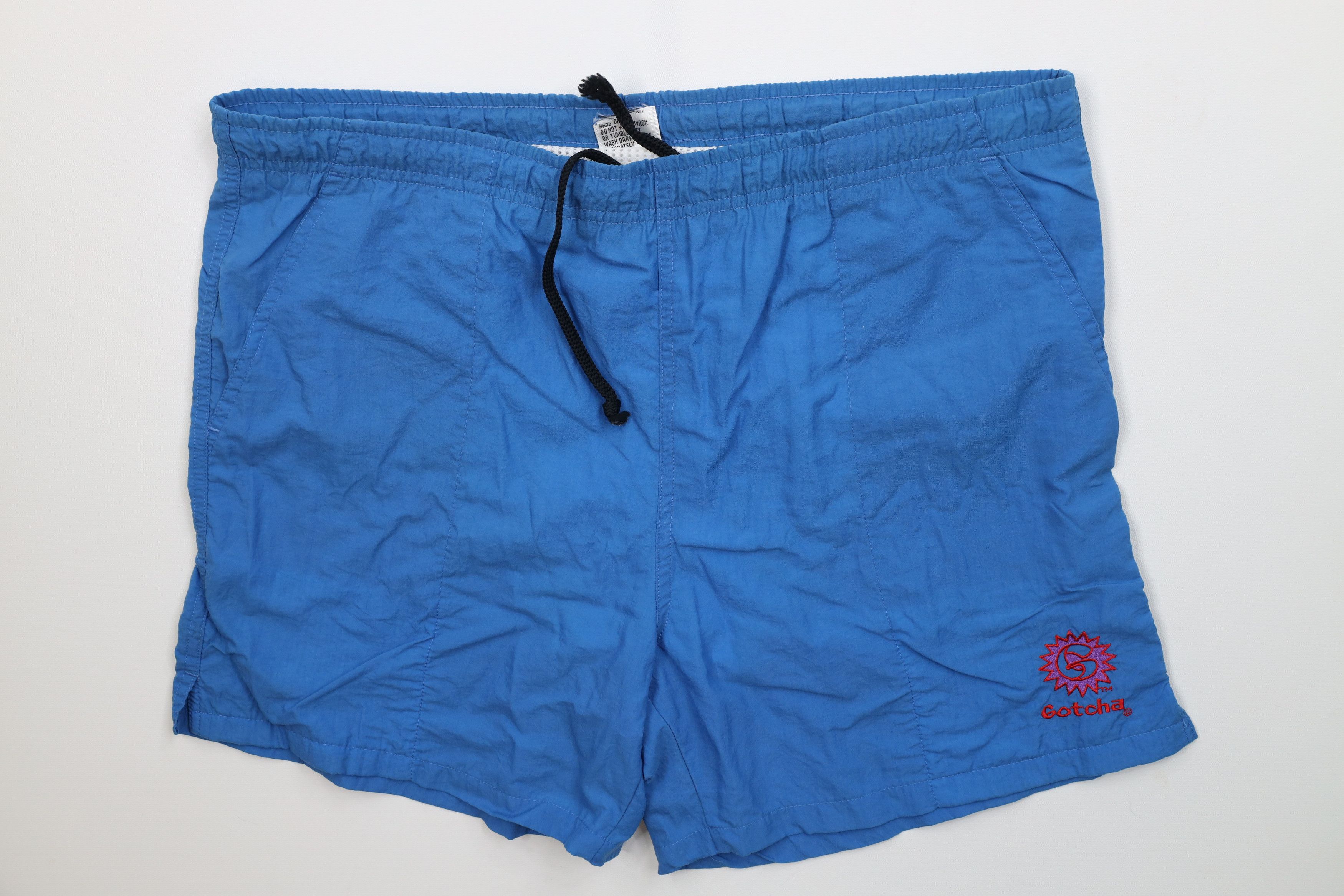 Gotcha Vintage 80s 90s Gotcha Surfing Lined Shorts Swim Trunks Blue Size US 36 / EU 52 - 1 Thumbnail