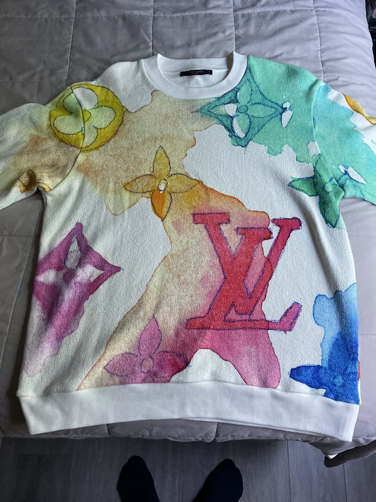 Louis Vuitton Louis Vuitton Watercolor Monogram Sweatshirt Size US L / EU 52-54 / 3 - 3 Thumbnail
