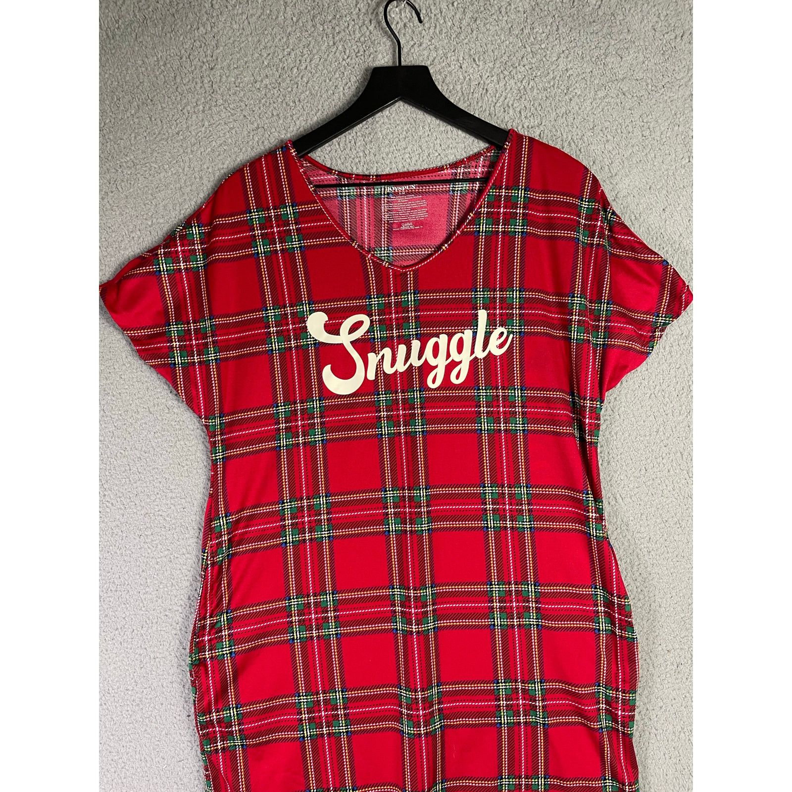 Other Joyspun Women's Red Plaid Nightgown Pajama Shirt Size Small Size ONE SIZE - 5 Thumbnail