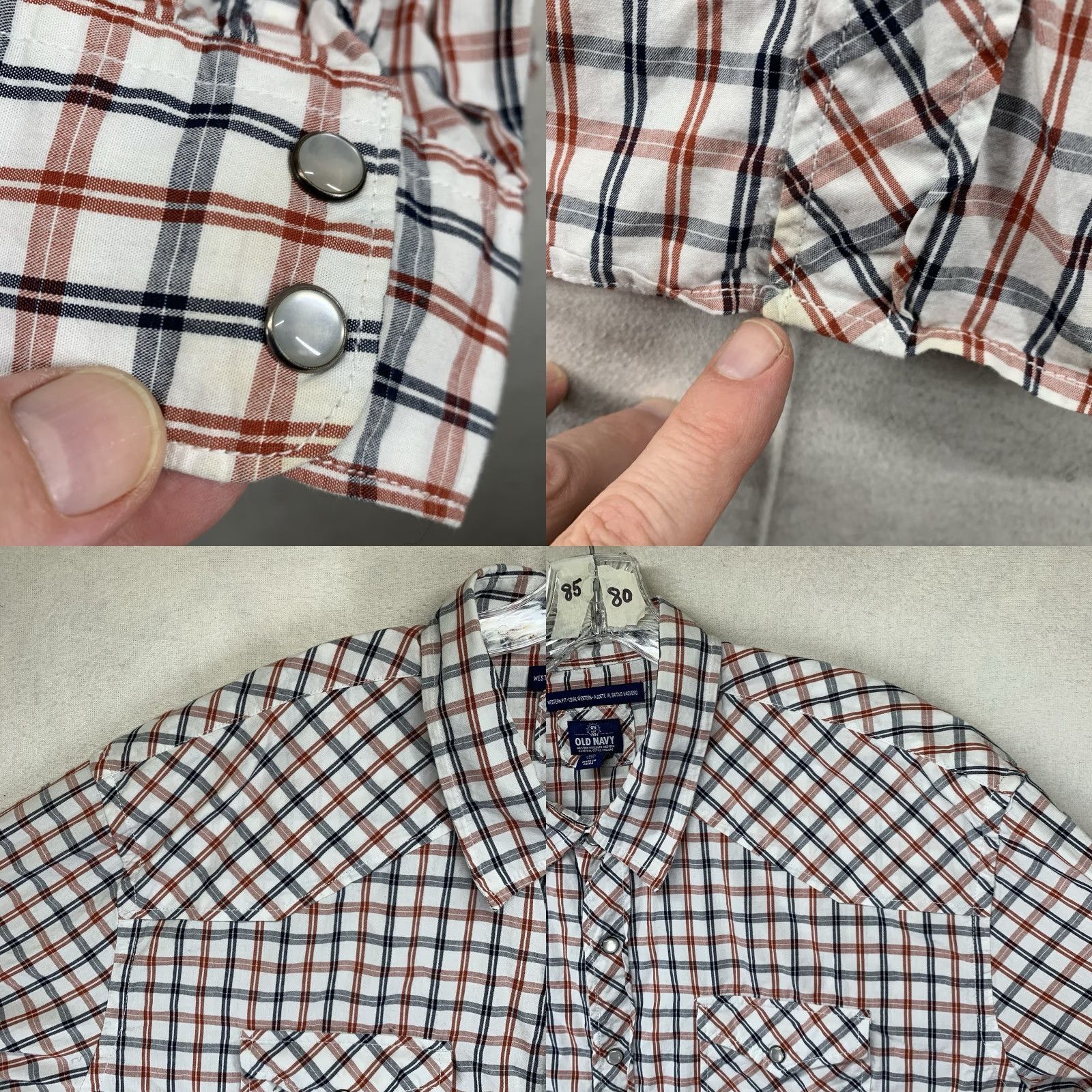 Old Navy Vintage Old Navy Western Plaid Pearl Snap Shirt Men Big & Tall 3XLT Cotton Retro Cowboy Size US XXL / EU 58 / 5 - 8 Thumbnail