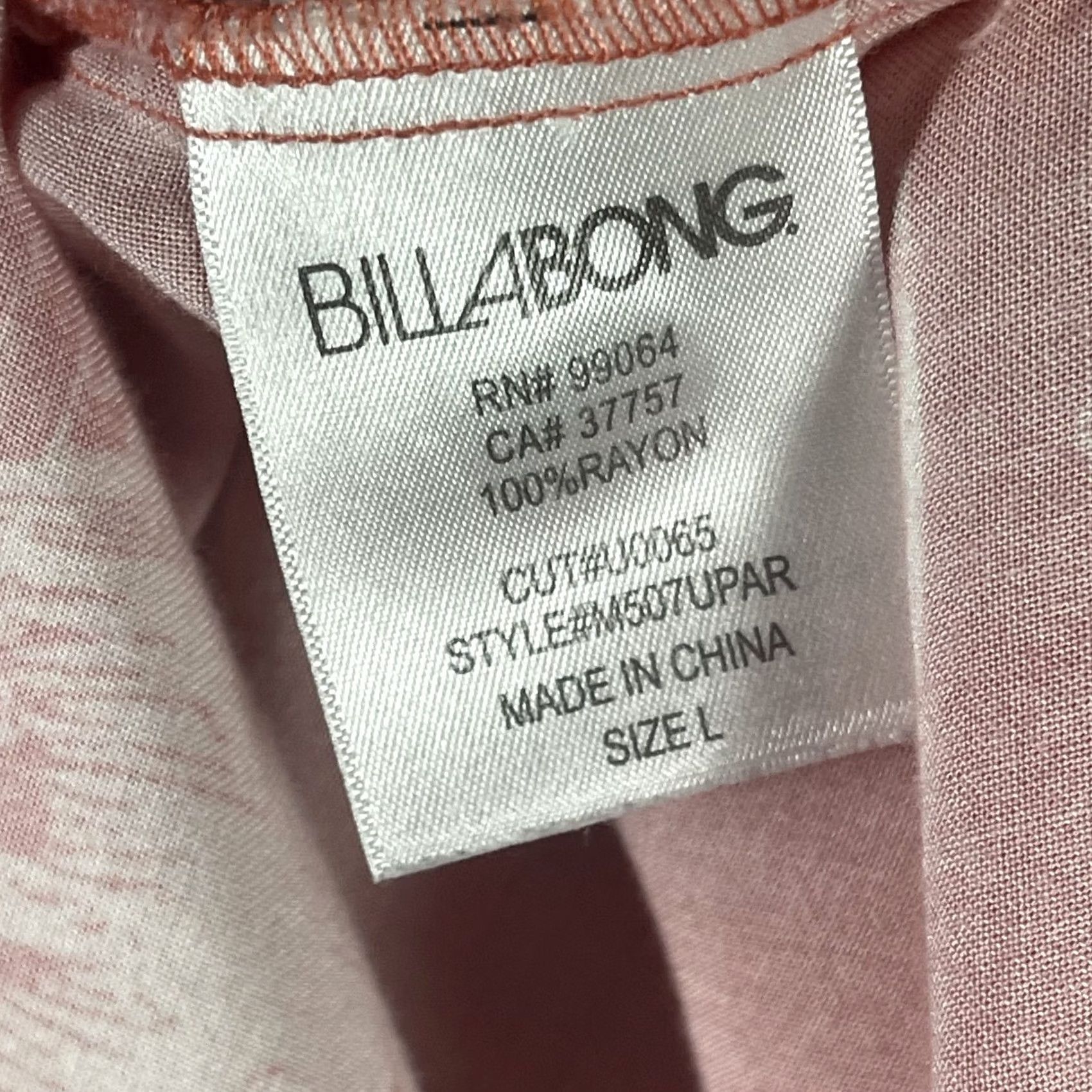 Billabong VINTAGE Billabong Shirt Mens Large Salmon White Hawaiian Aloha Rayon Parrot Palm Floral Size US L / EU 52-54 / 3 - 5 Thumbnail