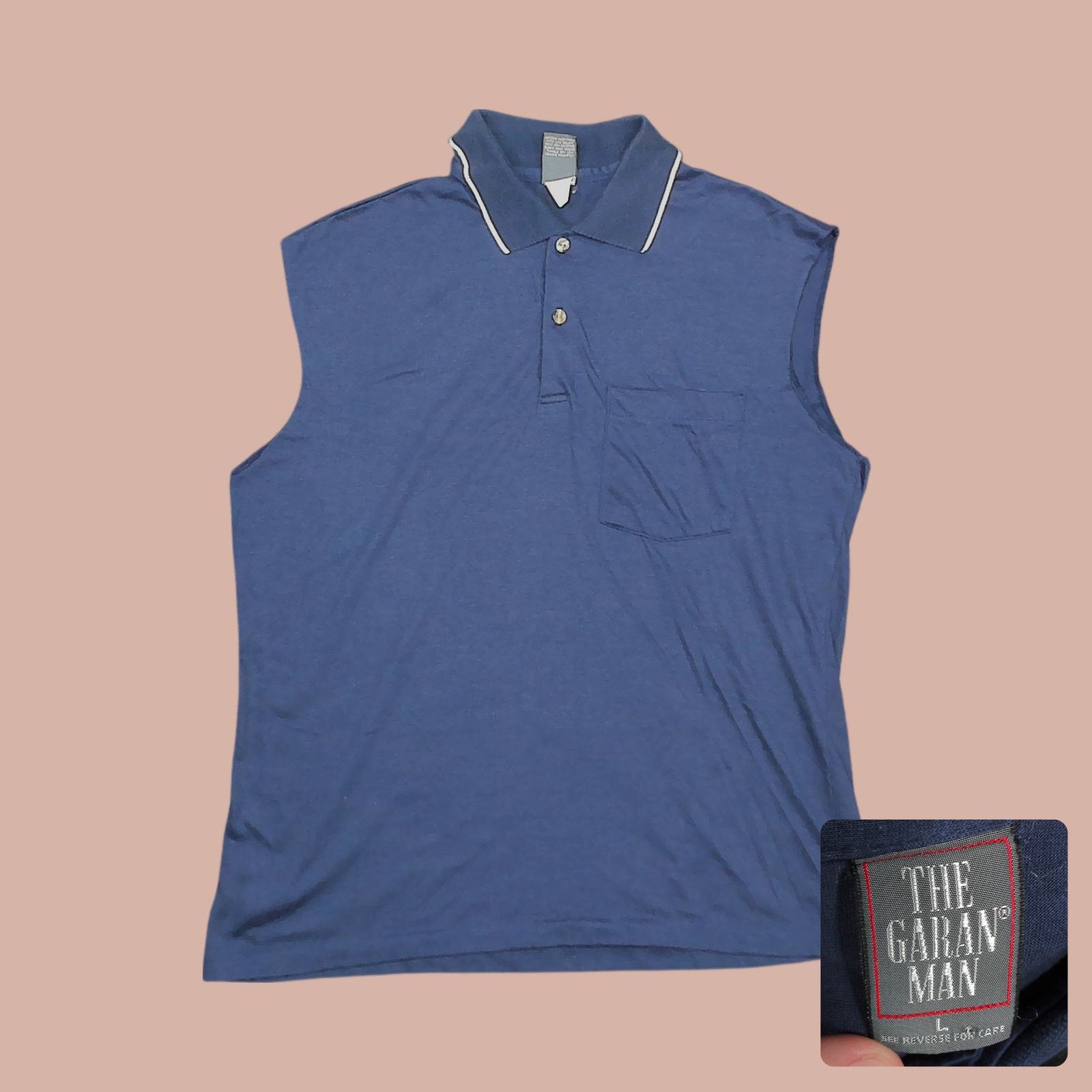 Vintage Vintage | 80s Single Stitch Sleeveless Cutoff Polo Shirt Size US M / EU 48-50 / 2 - 1 Thumbnail