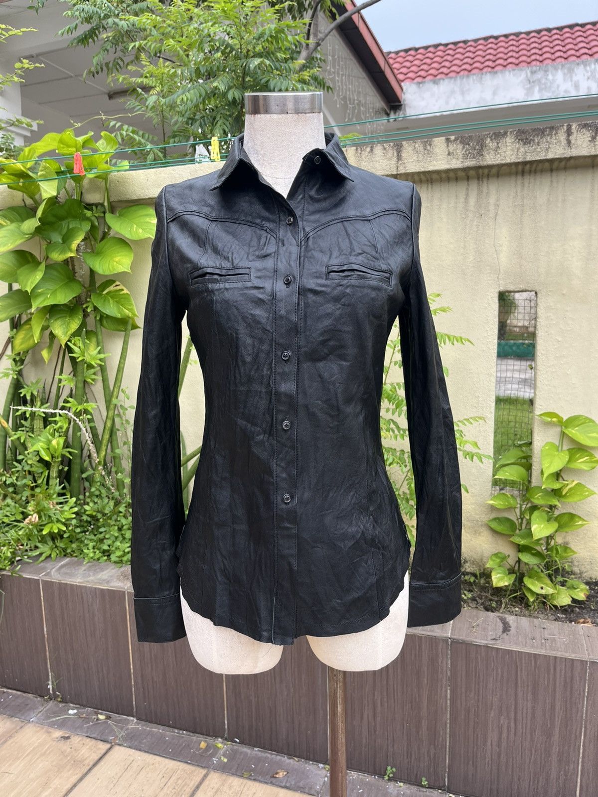 Figaro leather shirt