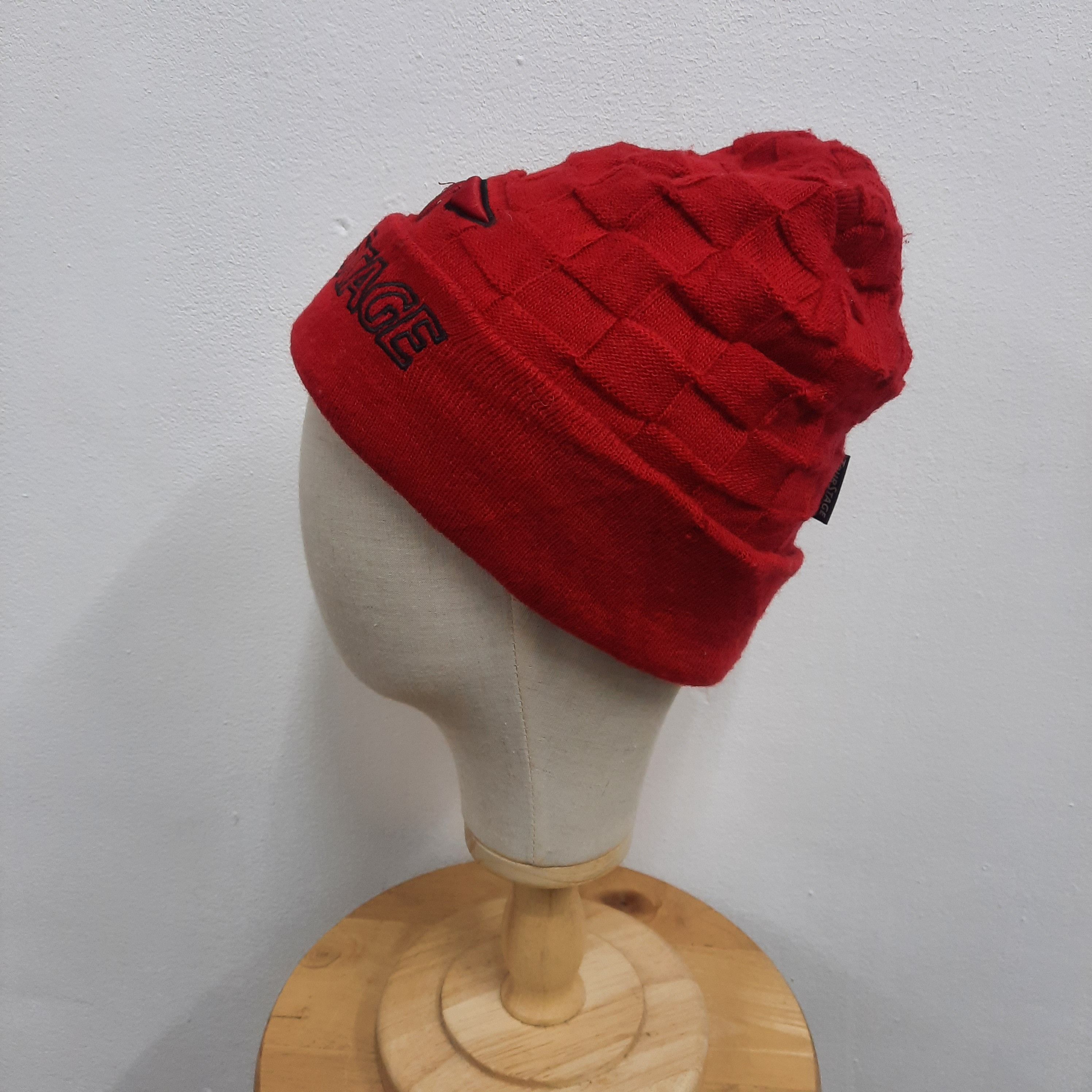 Japanese Brand 🔱 TourStage spellout checked beanie hat Size ONE SIZE - 3 Thumbnail